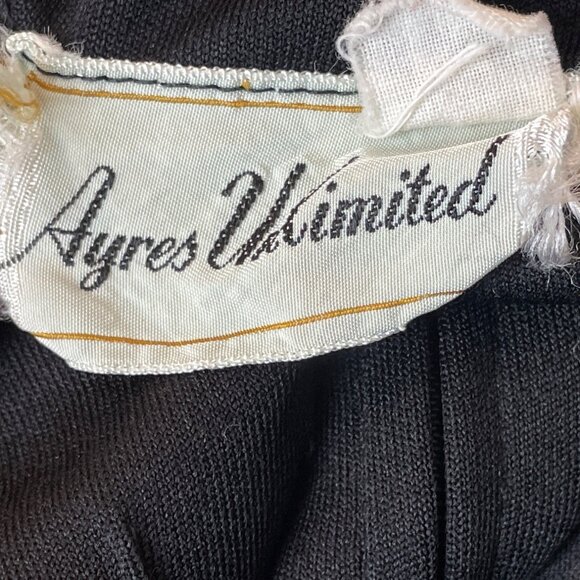 Vintage Ayres Unlimited Sleeveless Black Maxi Dress With Keyhole Neckline Sz S/M - Picture 6 of 7